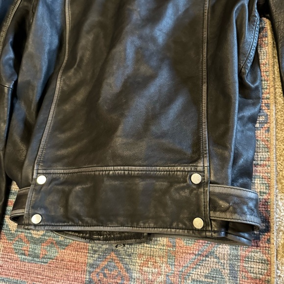 ALL SAINTS Billie Oversized Leather Biker Jacket - Picture 15 of 16